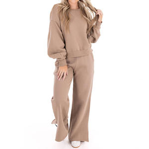 Ensemble de vêtements de sport personnalisé de haute qualité Streetwear deux pièces pour femmes pull-over surdimensionné à capuche - Product Image 2