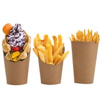 Brune Kraft Chip porte-frites papier Charcuterie tasse résistant à l'huile frite nourriture Kraft papier emballage boîte puces emballage