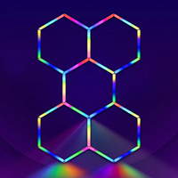 Lampe LED hexagonale RVB pour garage, 110V-240V, lampe de plafond hexagonale en nid d'abeille pour atelier, bureau, hôtel, salle de sport, bar