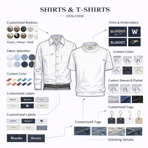 Chemise en jean sur mesure pour homme, chemise à boutons avec poche poitrine, panneaux contrastés, ourlet à cordon pour streetwear - Product Image 6