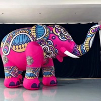 Logotipo inflable personalizado, modelo de aire de elefante pintado con dibujos animados, evento a gran escala, parque de atracciones, ambiente, estilo grafiti