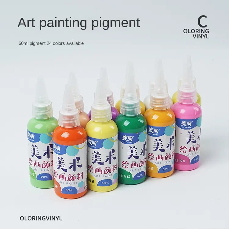 24 צבעים 60 מ""ל 30 מ""ל צבעי אקריליק מט צביעת גסו בעבודת יד חומרים בעבודת יד צבעי אמנות לילדים