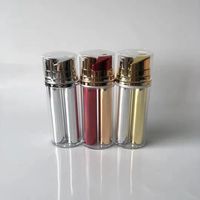 Botella Dosificadora Airless de Doble Cámara 5+5ml 10+10ml 15+15ml Material AS Plateado en Oro Envase Cosmético de Dos Compartimentos