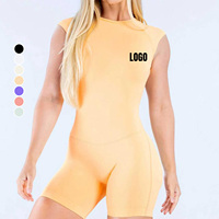 Combinaison de sport sans manches élastique pour femme, séchage rapide, sans couture, dos nu, respirante, une pièce, pour yoga et fitness