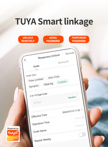 Lifelibero tuya BLE Bảng điều khiển hợp kim nhôm airbnb núm sinh trắc học Khóa cửa thông minh nhận dạng vân tay cho phòng ngủ phía trước nhà - Product Image 3