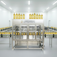 Machine automatique de remplissage, de bouchage et d'étiquetage de bouteilles d'huile comestible (olive, légumes, arachide, noix de coco, palme, cacahuète)