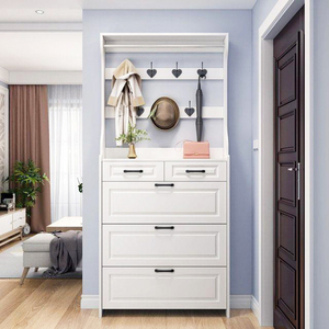 Modern <strong>Chinese</strong> Supplier Revolving Tall <strong>Shoe</strong> <strong>Cabinet</strong> for Living Room with Rotatable Drawer Hook Tall Wooden Rack - Product Image 2