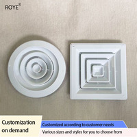 Stores de sortie d'air modernes à quatre côtés Drop Square ABS Diffuseur Circulaire épaissi Sortie d'air Ventes directes d'usine Plastique