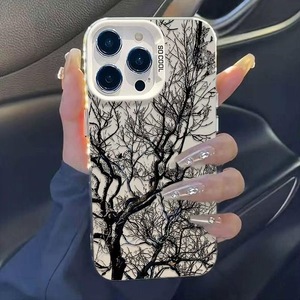 Sketch Dead Tree Printing Electroplated Silver Key TPU PC Mobile Phone Cover Case for <strong>Iphone</strong> <strong>8</strong> X Xr Xs 11 12 13 14 15 16 Pro 17 - Product Image 6