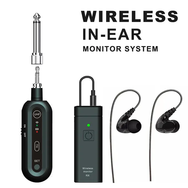 UHF Wireless In-Ear Monitor System Professional Digital Sound Stage Broadcast Sound Card Outdoor Transmitter Receiver for Singer