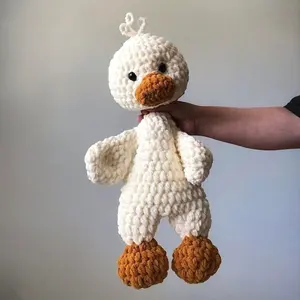 Crochet Duck Comforter Amigurumi Toy Handmade Stuffed Animals Toy Baby Crochet Snuggler Toy