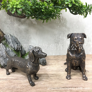 Figura de Perro de Imitación de Bronce, Galgo, Dachshund, Springer Spaniel, Decoración para el Hogar, Adorno de Escritorio, Resinas Sintéticas - Product Image 3