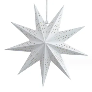 Plié fait à la main suspendu 3D 7 points étoile papier allumer noël étoile papier lanterne pendentif ornement