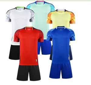 Set Personalizzato di Maglie da Calcio Retrò Blu per Adulti, Kit Uniforme di Squadra Personalizzato con Pantaloncini, 100% Poliestere ad Asciugatura Rapida per Estate e Autunno - Product Image 1