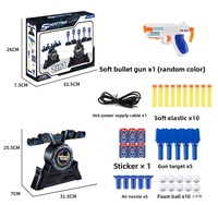 Jouet de tir rapide 2-en-1 : pistolet à balles souples en plastique ABS avec cible flottante électrique pour enfants/adultes