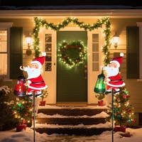 Lumière solaire créative à insérer dans le sol, Père Noël, best-seller de la saison de Noël, lumière décorative extérieure pour jardin