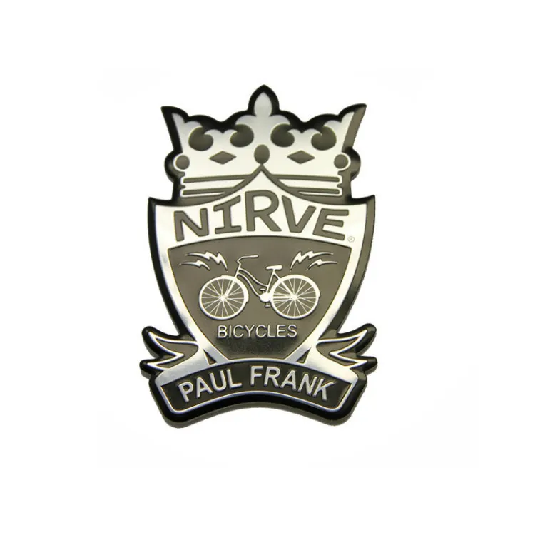 Badge de tête de vélo <span class=keywords><strong>Antique</strong></span> incurvé, Badge fait sur mesure en métal aluminium