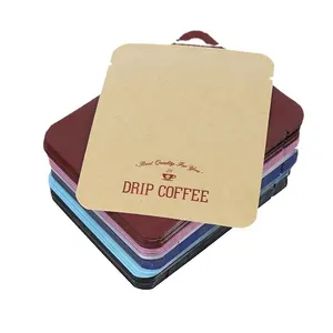 Custom Free design Digital Printing 3 Side Sealed White Kraft Paper Matte Aluminum Foil Drip Coffee Bag Sachet