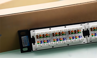 19 inci 1U rak pasang RJ45 CAT6 UTP FTP ganda tanpa pelindung 24 port Panel Patch jaringan RJ45