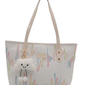 Damen Canvas Tragetasche 2026 Sommer Neuer Stil Beliebte Große Kapazität Schulter-Arbeitstasche Vielseitige Stoff-Reißverschlusstasche Mittelgroß - Product Image 5
