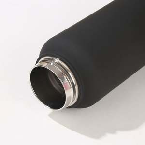 Rubber Coated Stainless Steel <b>Water</b> <b>Bottle</b> Slim 500ml 750ml 1000ml with Handle Lid - Product Image 3