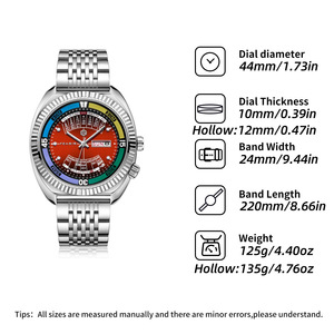 复古多日历男士石英手表 Montre Homme Reloj Para Hombre 日期星期月份不锈钢经典腕表 - Product Image 2