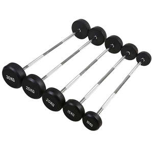 Barre de musculation <span class=keywords><strong>EZ</strong></span> en caoutchouc pour entraînement de musculation, <span class=keywords><strong>poids</strong></span> libres, équipement de fitness avec barre <span class=keywords><strong>EZ</strong></span> droite fixe et barre droite en caoutchouc - Product Image 1