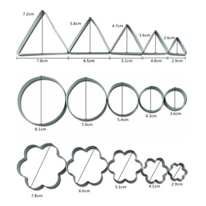 5-piece stainless steel cookie cutter <b>set</b>, geometric cake cookie cutter, chocolate slicer, mousse ring DIY <b>baking</b> kit - Product Image 2