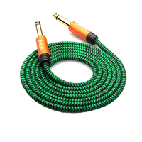 Câble de guitare Premium 3m 10ft Câble d'instrument de 1/4 pouces-Sans bruit et longue durée avec cordon AMP pour pédale de guitare et amplificateur