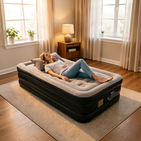 Matelas Gonflable Maison Individuelle, Lit d'Appoint Moderne avec Pompe Électrique, PVC Écologique Pliable, Sommeil Confortable pour Chambre et Camping