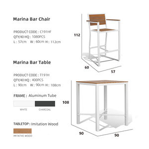 ชุดเฟอร์นิเจอร์ไม้สำหรับร้านอาหาร <span class=keywords><strong>โรงแรม</strong></span> บาร์ สวน ลานระเบียงกลางแจ้ง โต๊ะและเก้าอี้ - Product Image 4