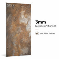 Dalle en pierre frittée effet rouille métallique 3 mm, résistante à l'oxydation, panneau décoratif pour projets muraux artistiques d'hôtels et clubs