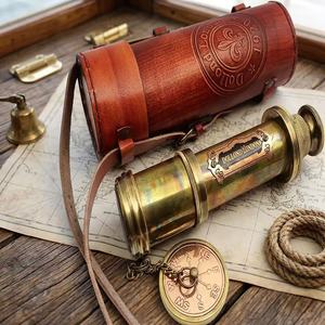 Auténtico antiguo telescopio marino Dollond Londres náutico Spyglass Funda de cuero mejor regalo artículo latón Metal Material madera - Product Image 4