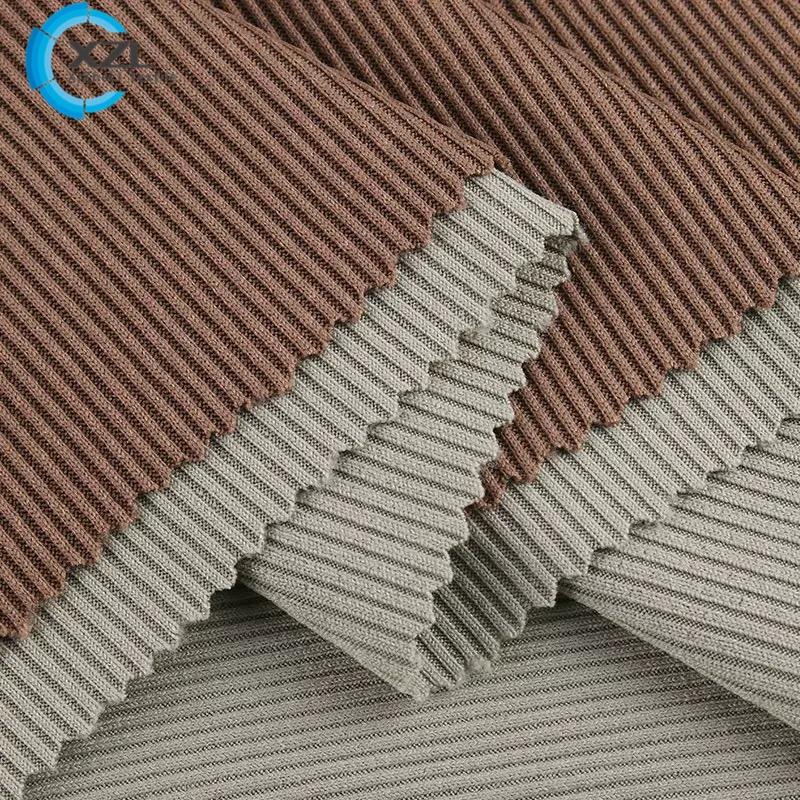 2x2 Rib Knit Fabric Soft Stretch Cotton Spandex Blend
