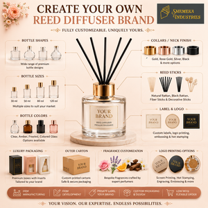Diffuseur de parfum à bâtonnets 50 ml en marque blanche, fabrication sur mesure avec faible MOQ, parfum d'ambiance pour la maison, désodorisant, flacon de parfum à senteur personnalisée - Product Image 3