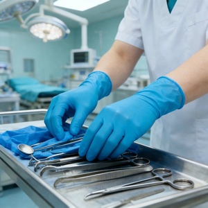 Latexvrije nitril onderzoekshandschoenen ziekenhuis tandarts dierenverzorging blauw wegwerphandschoenen poedervrij 4mil nitril handschoenen voor medisch gebruik - Product Image 3