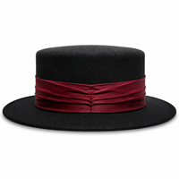 Chapeau Fedora en gros, personnalisé avec logo, en feutre de laine, décoré de rubans et de strass, pour femme, idéal pour les fêtes et tenues formelles, saisonnier