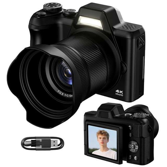 4K Digital 13MP Camera for Photography With 16X Optical Zoom Autofocus Flash Camera CCD Digital Toy for Content Creators