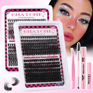 Personalizada Mega Volumen Individual Pestañas Clusters Faux Mink Box D Curl Cluster DIY Pestañas Mixed Tray Lash Clusters book con parte inferior - Product Image 2