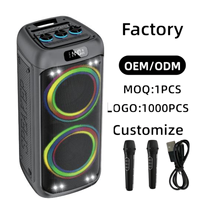 Factory-Optimized ABS-8213 Dual Mic Portable Wireless Karaoke Speaker with Custom Logo and BT Name