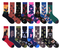 Chaussettes Fantaisie pour Hommes, Imprimées Intégralement, Logo Personnalisé, Fruits, Animaux, Alimentation, Nouveauté, Multistyles, Faible QMC et Économiques