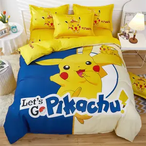 Factory prices luxury Hot selling cartoon student dormitory bedding 3pcs 4pcs bedding sets custom different size fitted bedding