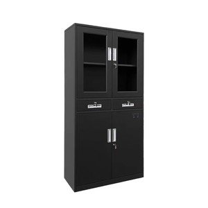 Armoire de classement métallique avec tiroirs, rangement de bureau, armoire de rangement avec fenêtres de présentation, armoire de rangement métallique avec serrure - Product Image 3