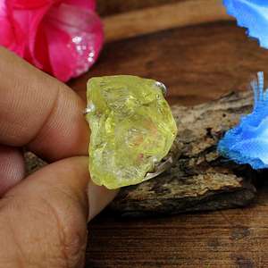 Anillo de dedo hecho a mano con piedras preciosas de forma áspera sin tratar Topacio limón Natural de Plata de Ley 92,5 último diseño Simple - Product Image 5