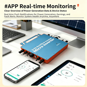 <span class=keywords><strong>Micro</strong></span>-<span class=keywords><strong>onduleur</strong></span> photovoltaïque 2200W anti-reflux à sortie unique, raccordement au réseau sans injection, étanche IP66, MPPT, efficacité 96% - Product Image 3
