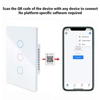 Interruptor Inteligente WIFI Matter Homekit US AU 10A ABS NFC Táctil, 1 2 3 Botones, Control Remoto por Voz, Alexa, Google, Sin Neutro