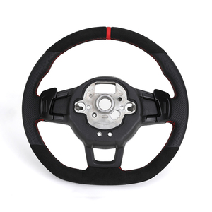 Volante Deportivo de Cuero Semiperforado Línea R para VW Golf 5 6 7 R MK5 MK6 MK7 Tiguan Polo Passat CC GTI - Product Image 2