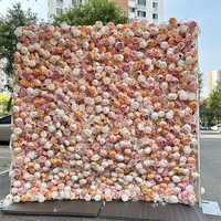 Nouvelle conception de panneau mural en fleurs blanches, roses, oranges, pivoines pour la décoration de mariage