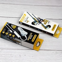 Boîte d'emballage personnalisée pour câble de données USB rigide blanc, chargeur de téléphone, recyclable, avec pelliculage brillant et estampage à chaud doré