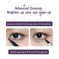 Stylo Eyeliner Liquide à Double Pointe Ultra Fine, Pinceau à Lame Fine, Anti-Bavures, Imperméable, Longue Tenue, Maquillage des Yeux Noir
